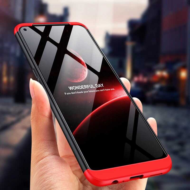 Realme 7 Pro Kılıf Zore Ays Kapak Siyah-Kırmızı