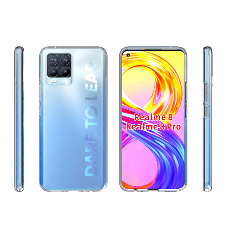 Realme 8 Kılıf Zore Süper Silikon Kapak Renksiz