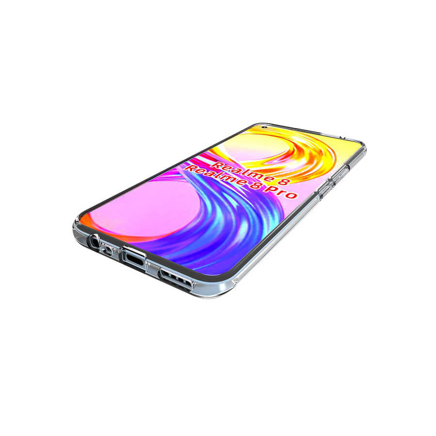Realme 8 Kılıf Zore Süper Silikon Kapak Renksiz