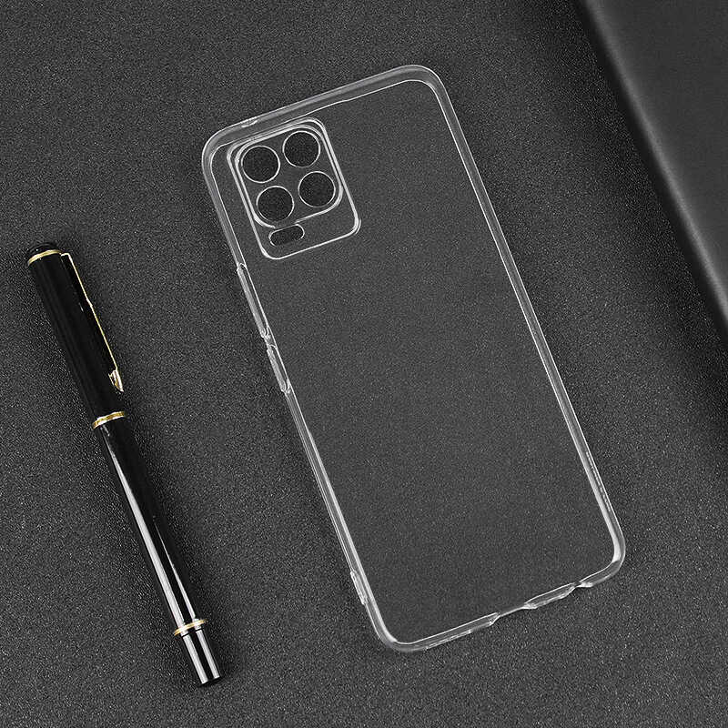 Realme 8 Kılıf Zore Süper Silikon Kapak Renksiz