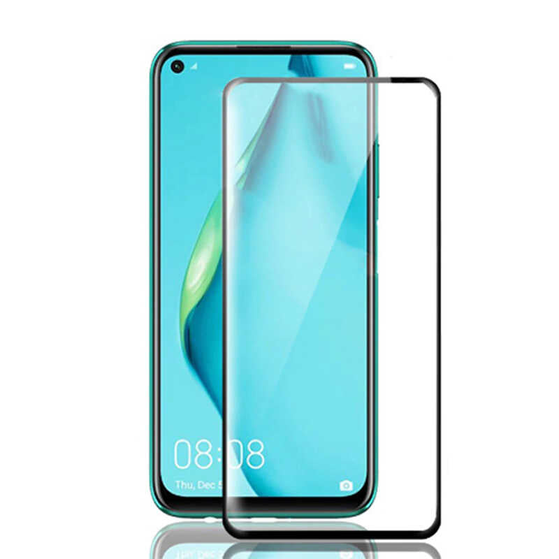 Realme 8 Pro Zore Kenarları Kırılmaya Dayanıklı Cam Ekran Koruyucu Siyah