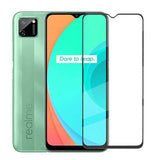 Realme C11 Zore Kenarları Kırılmaya Dayanıklı Cam Ekran Koruyucu Siyah
