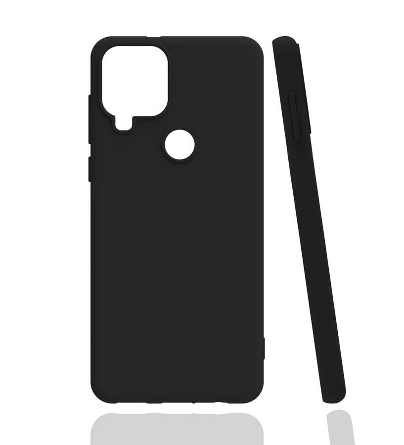 Realme C15 Kılıf Zore Biye Silikon Siyah
