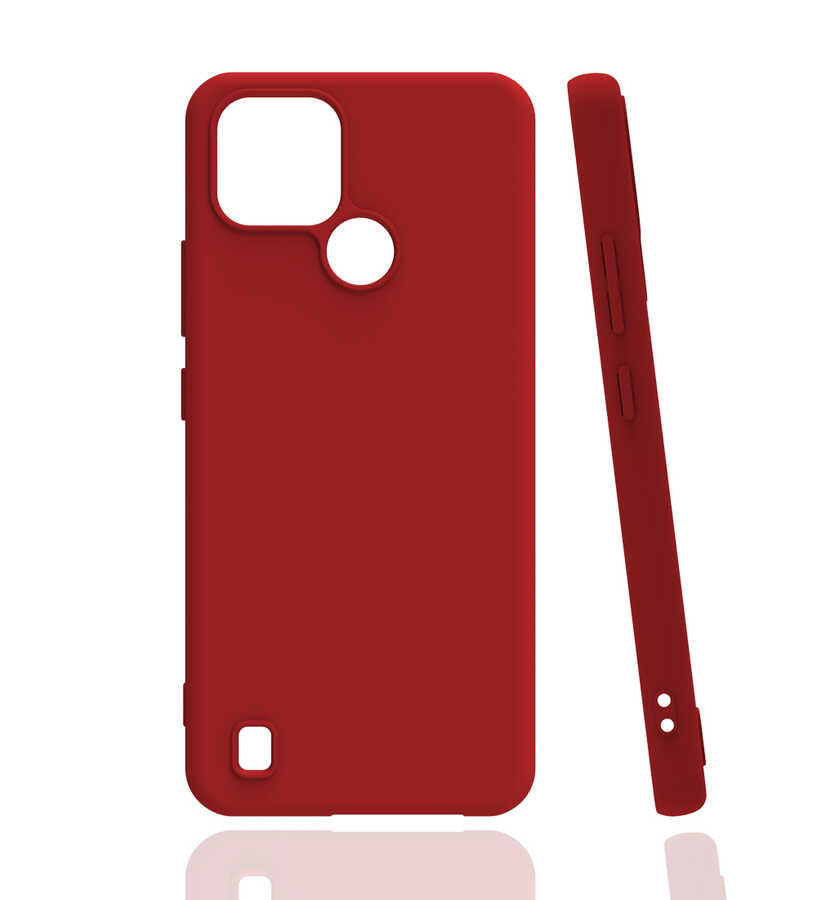 Realme C21 Kılıf Zore Biye Silikon Kırmızı