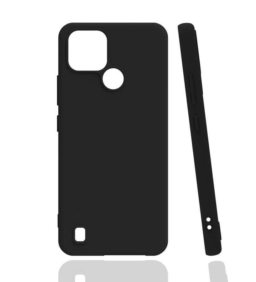 Realme C21 Kılıf Zore Biye Silikon Siyah
