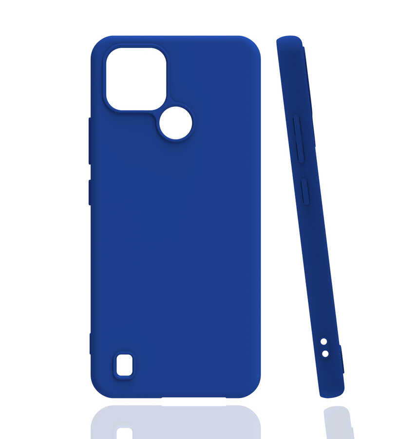 Realme C21 Kılıf Zore Biye Silikon Mavi