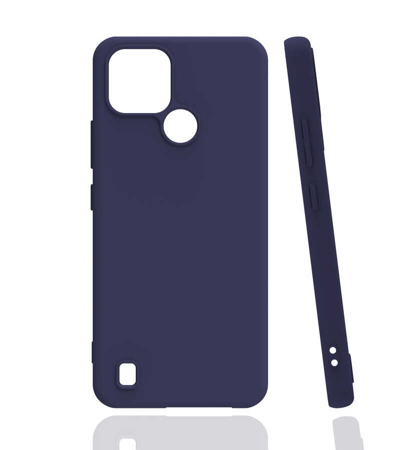 Realme C21 Kılıf Zore Biye Silikon Lacivert