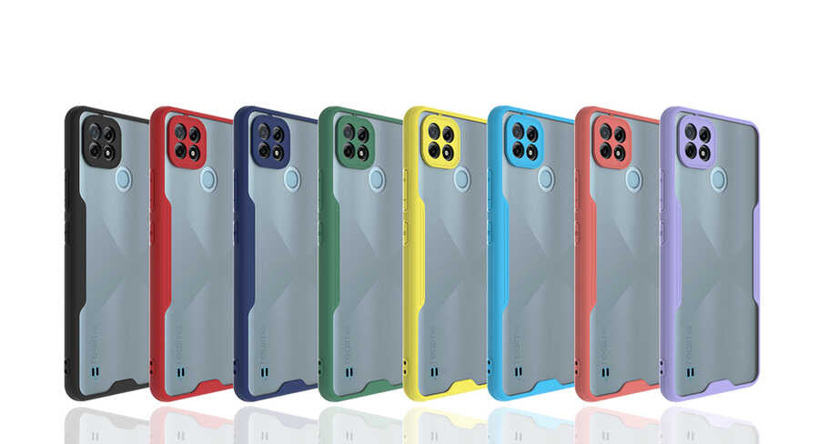 Realme C21 Kılıf Zore Parfe Kapak Mavi