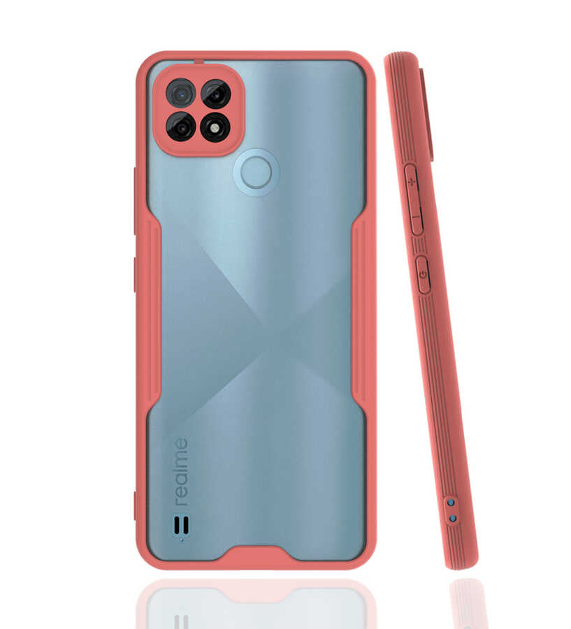 Realme C21 Kılıf Zore Parfe Kapak Pembe
