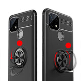 Realme C21 Kılıf Zore Ravel Silikon Kapak Siyah-Rose Gold