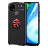Realme C21 Kılıf Zore Ravel Silikon Kapak Siyah-Kırmızı