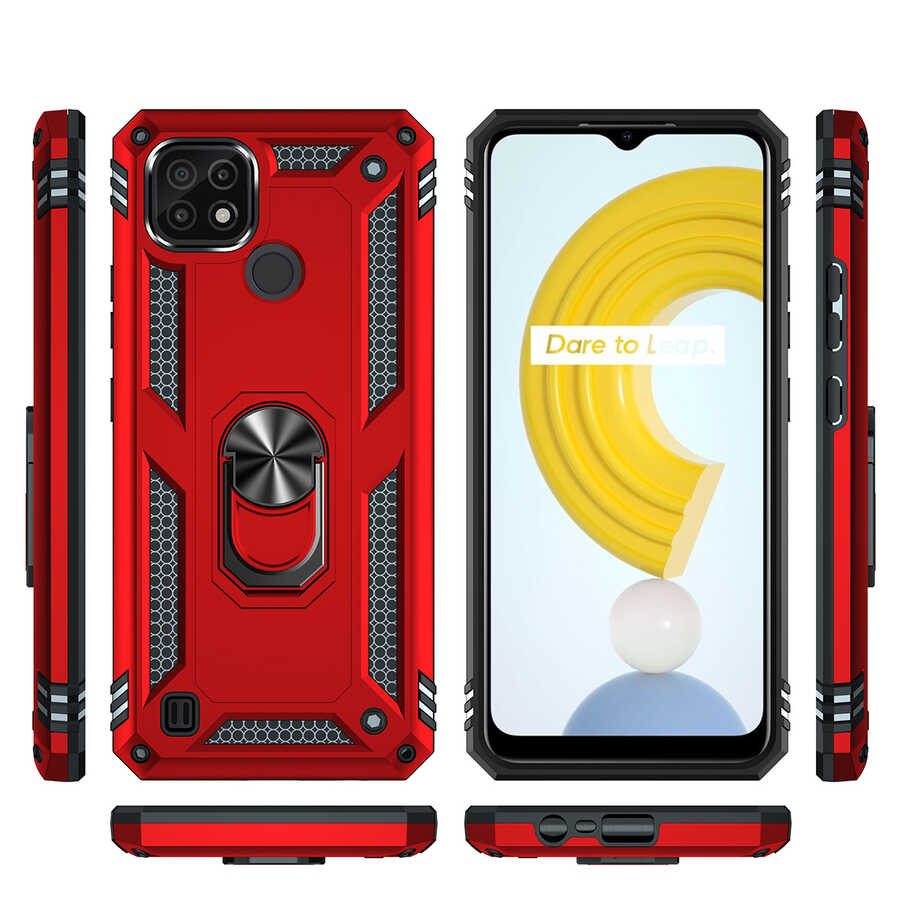 Realme C21 Kılıf Zore Vega Kapak Gold
