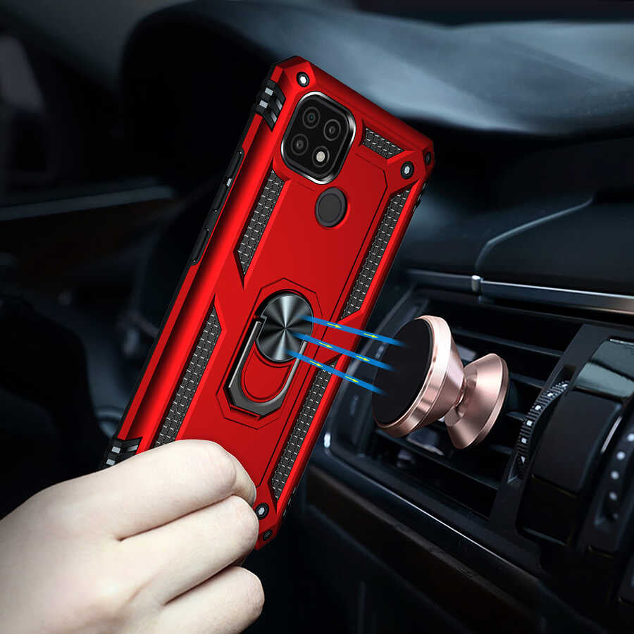 Realme C21 Kılıf Zore Vega Kapak Kırmızı