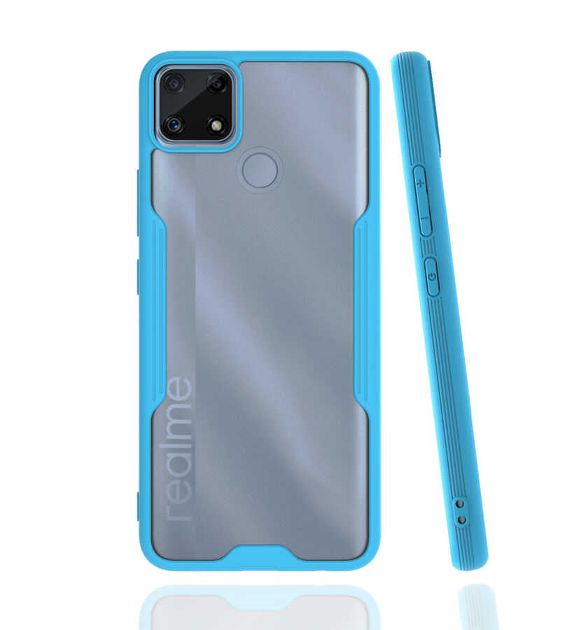 Realme C25 Kılıf Zore Parfe Kapak Mavi