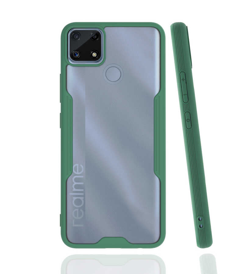 Realme C25 Kılıf Zore Parfe Kapak Koyu Yeşil