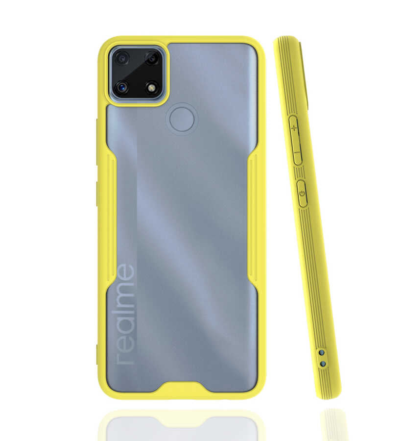 Realme C25 Kılıf Zore Parfe Kapak Sarı