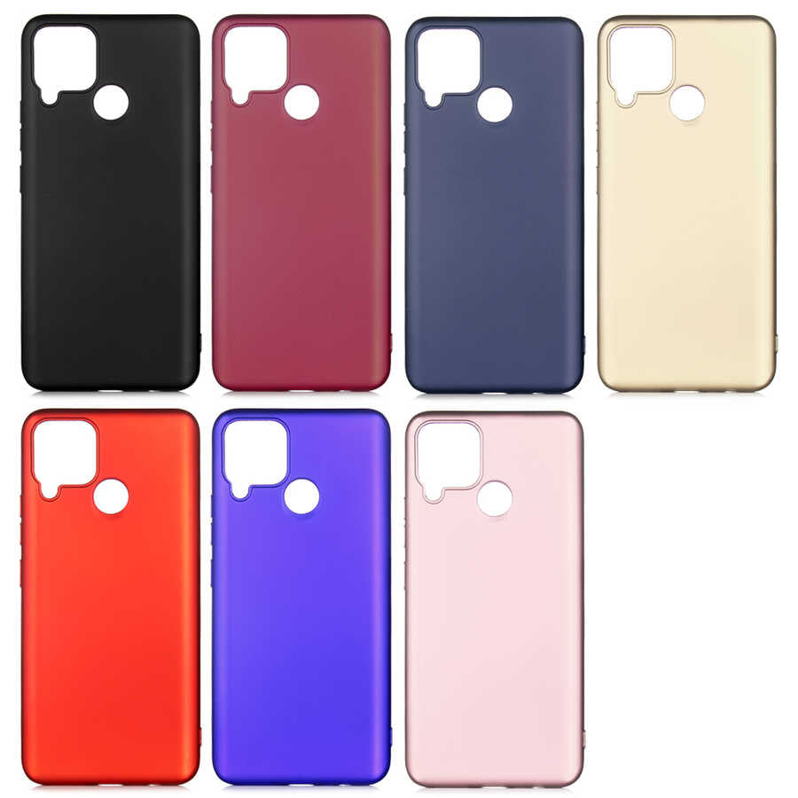 Realme C25 Kılıf Zore Premier Silikon Kapak Rose Gold