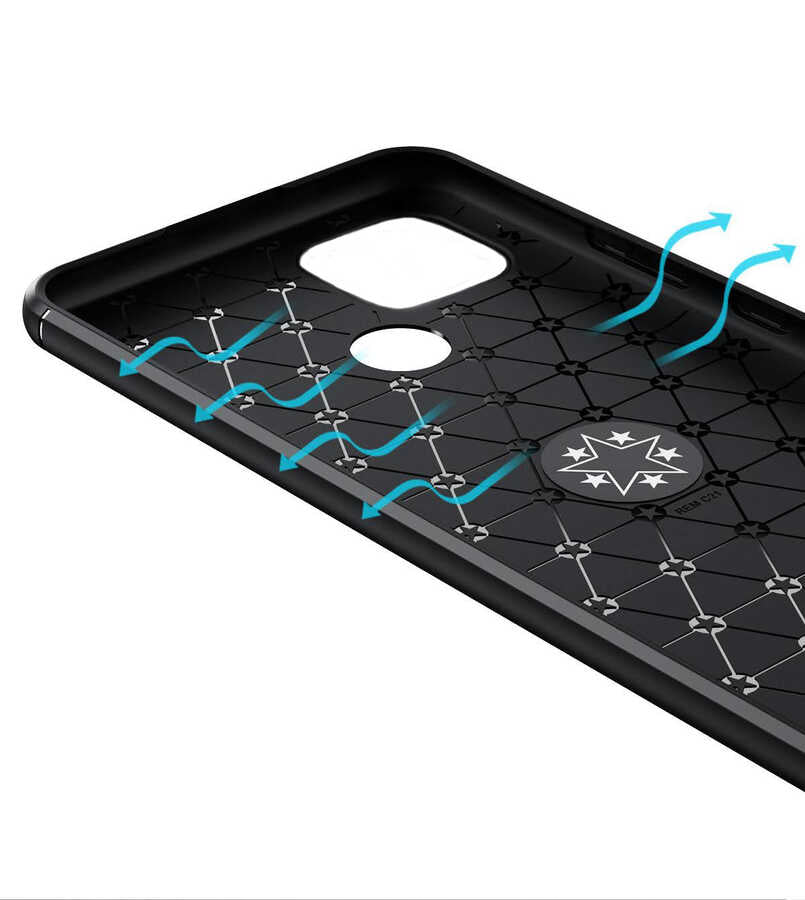 Realme C25 Kılıf Zore Ravel Silikon Kapak Siyah-Kırmızı