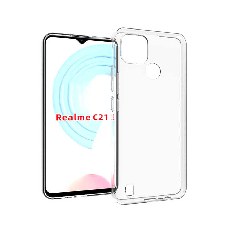 Realme C25 Kılıf Zore Süper Silikon Kapak Renksiz