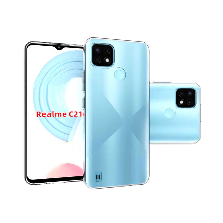 Realme C25 Kılıf Zore Süper Silikon Kapak Renksiz