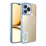 Realme C53 Kılıf Kamera Korumalı Logo Gösteren Zore Omega Kapak Mavi