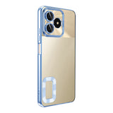 Realme C53 Kılıf Kamera Korumalı Logo Gösteren Zore Omega Kapak Mavi