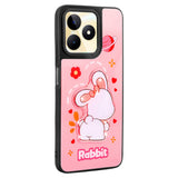 Realme C55 Kılıf Parlayan Kabartmalı İkonik Figürlü Zore Amas Silikon Kapak Beyaz