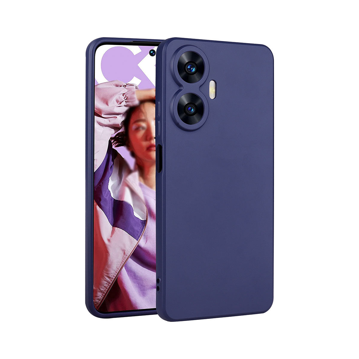 Realme C55 Kılıf Zore Premier Silikon Kapak Saks Mavi