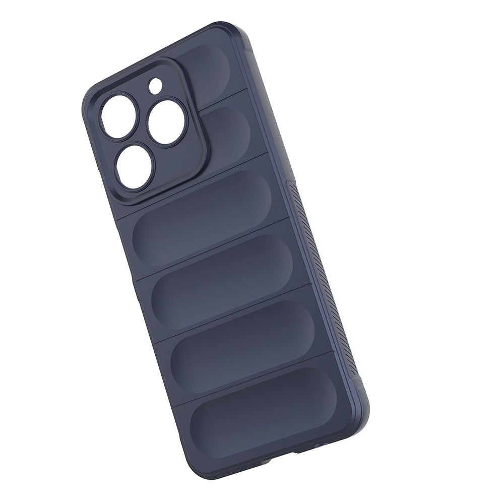 Realme C61 Kılıf Esnek TPU Oyuklu Arka Yüzey Tasarımlı Zore Etnik Silikon Kapak Lacivert