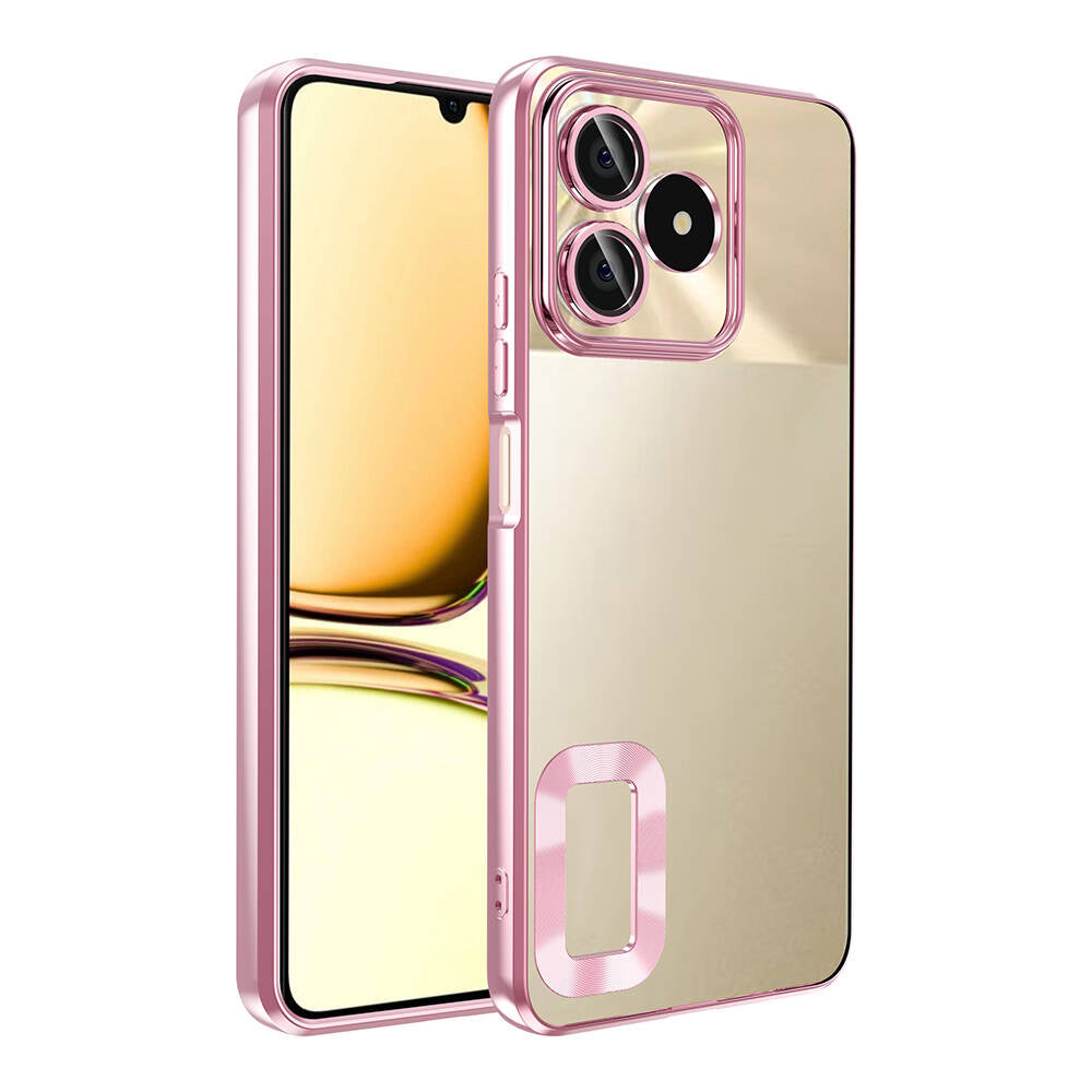 Realme Note 50 Kılıf Kamera Korumalı Logo Gösteren Zore Omega Kapak Siyah