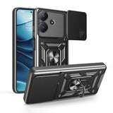 Realme Note 60 Kılıf Magnetik Standlı Kamera Korumalı Zore Sürgülü Vega Kapak Mavi