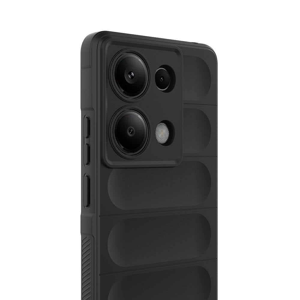 Redmi Note 13 Pro 4G Kılıf Esnek TPU Oyuklu Arka Yüzey Tasarımlı Zore Etnik Silikon Kapak Koyu Yeşil