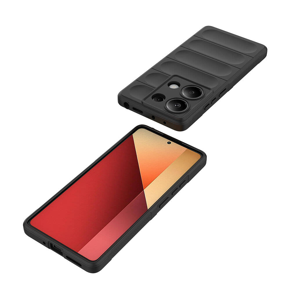 Redmi Note 13 Pro 4G Kılıf Esnek TPU Oyuklu Arka Yüzey Tasarımlı Zore Etnik Silikon Kapak Koyu Yeşil