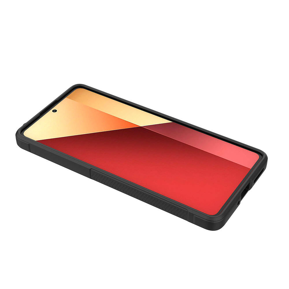 Redmi Note 13 Pro 4G Kılıf Esnek TPU Oyuklu Arka Yüzey Tasarımlı Zore Etnik Silikon Kapak Kırmızı
