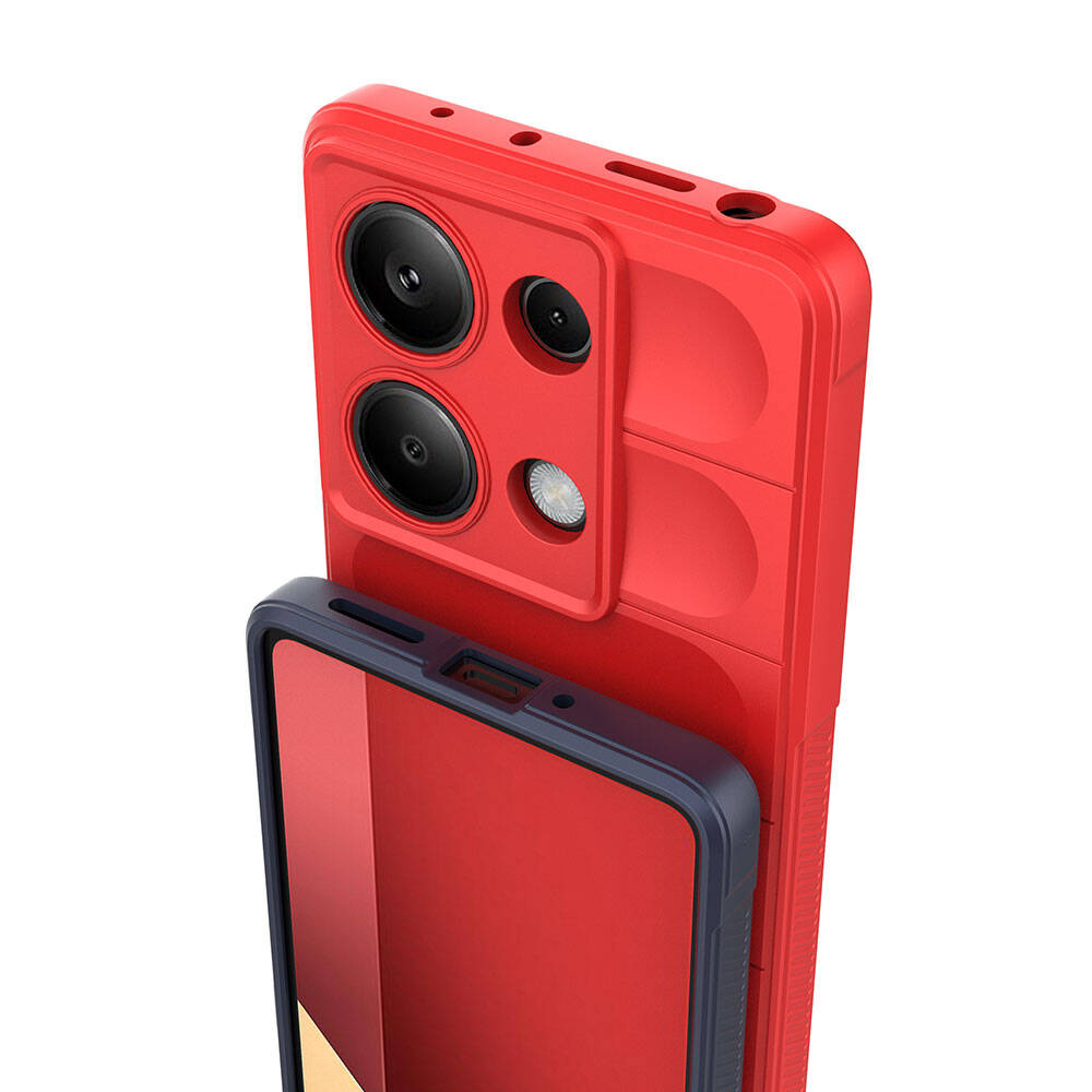 Redmi Note 13 Pro 4G Kılıf Esnek TPU Oyuklu Arka Yüzey Tasarımlı Zore Etnik Silikon Kapak Lacivert