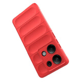 Redmi Note 13 Pro 4G Kılıf Esnek TPU Oyuklu Arka Yüzey Tasarımlı Zore Etnik Silikon Kapak Kırmızı
