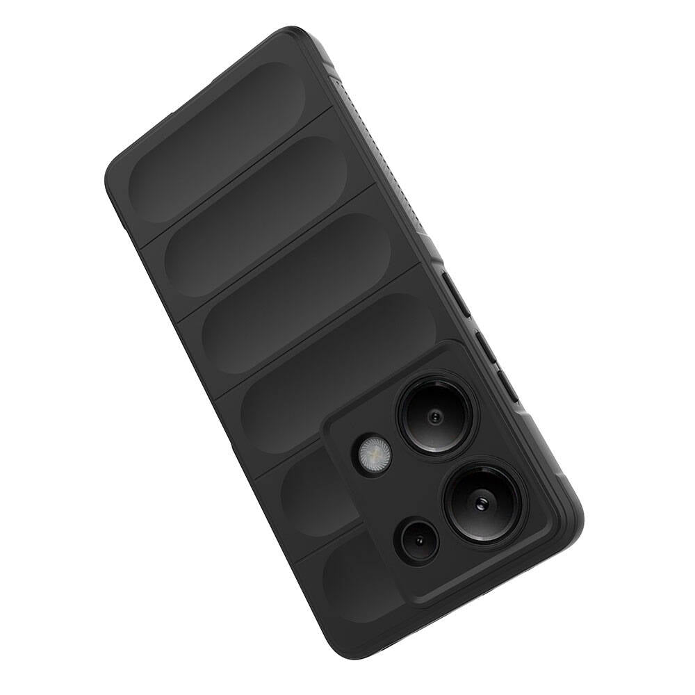 Redmi Note 13 Pro 4G Kılıf Esnek TPU Oyuklu Arka Yüzey Tasarımlı Zore Etnik Silikon Kapak Koyu Yeşil