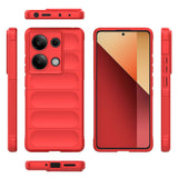 Redmi Note 13 Pro 4G Kılıf Esnek TPU Oyuklu Arka Yüzey Tasarımlı Zore Etnik Silikon Kapak Kırmızı