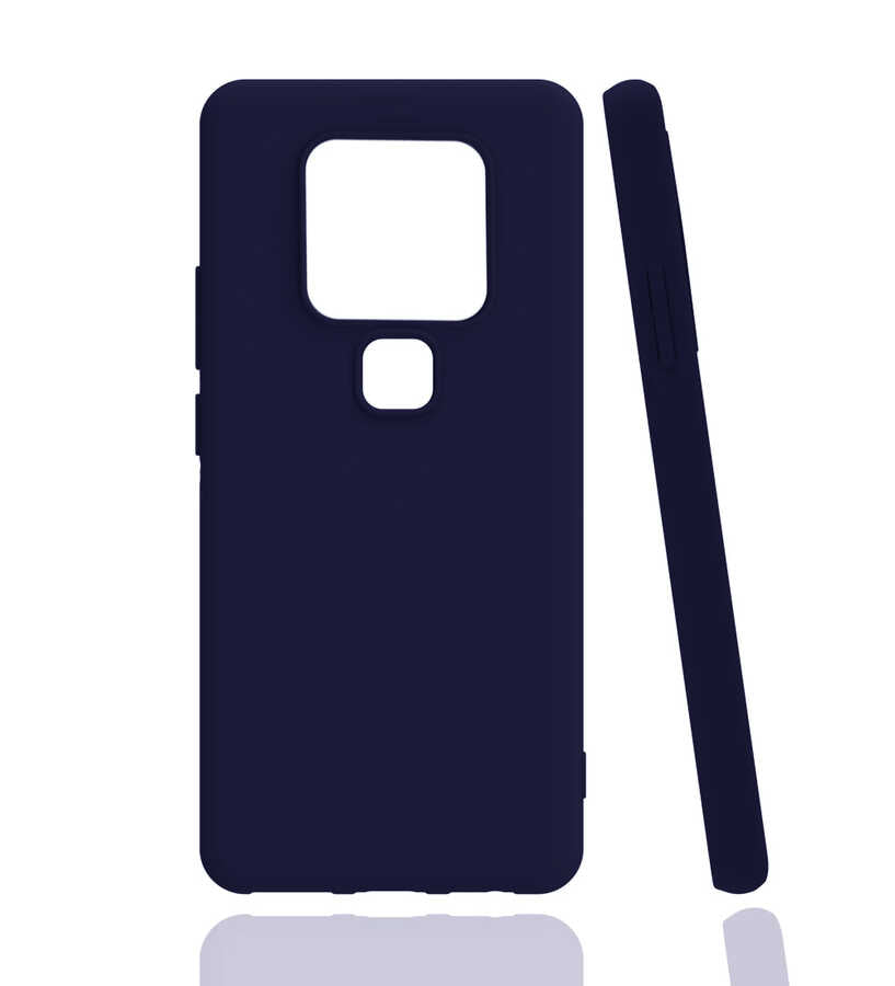 Tecno Camon 16 Kılıf Zore Biye Silikon Lacivert