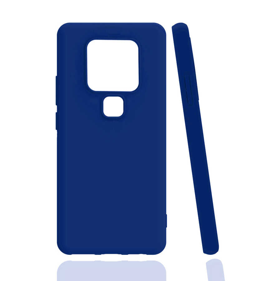 Tecno Camon 16 Kılıf Zore Biye Silikon Mavi