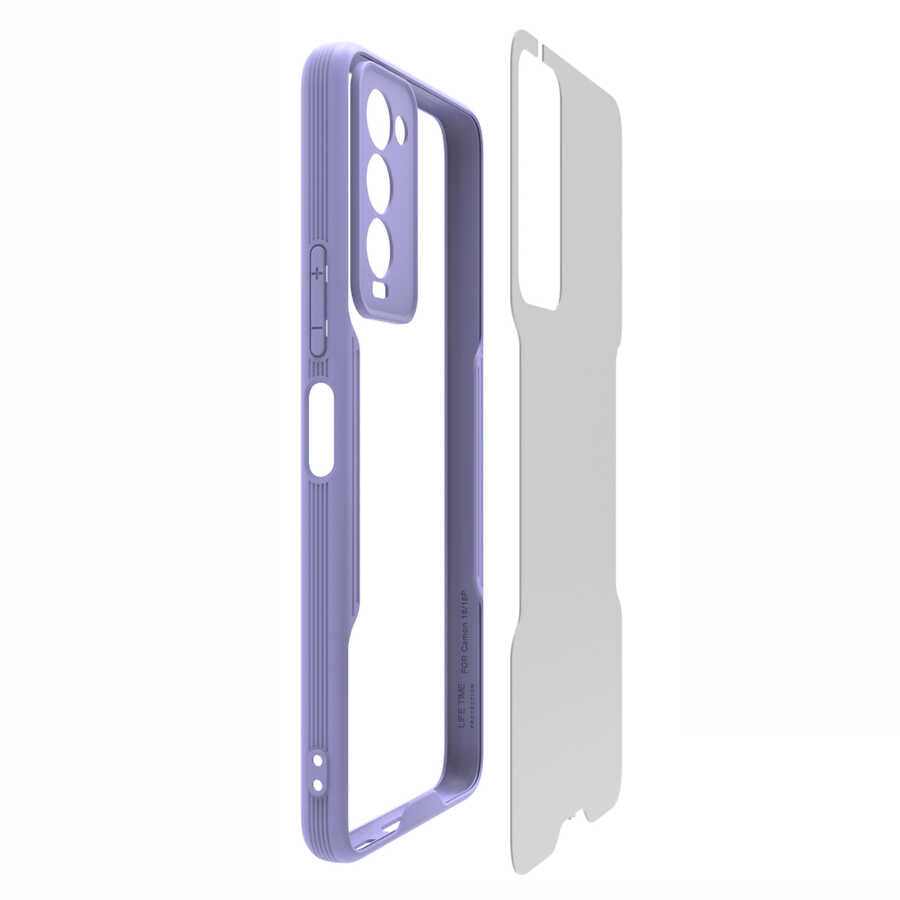 Tecno Camon 18 Kılıf Zore Parfe Kapak Lila