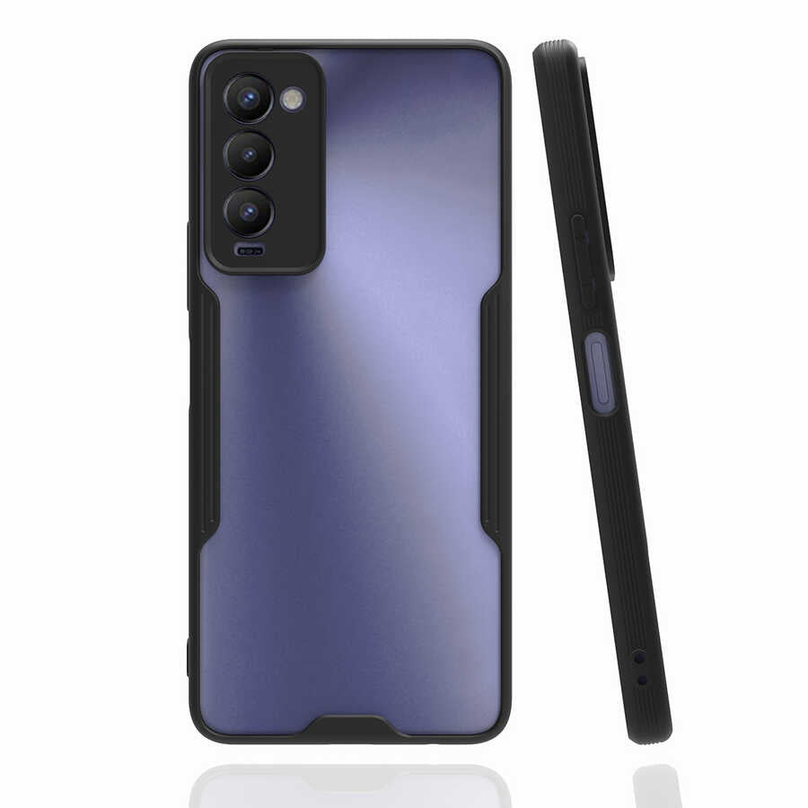 Tecno Camon 18 Kılıf Zore Parfe Kapak Siyah
