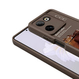 Tecno Camon 20 Pro 4G Kılıf Kamera Korumalı Baskılı Arka Yüzey Zore Klas Kapak Açık Kahve