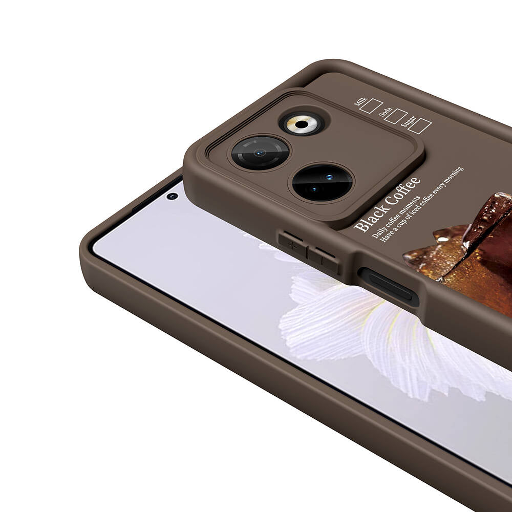 Tecno Camon 20 Pro 4G Kılıf Kamera Korumalı Baskılı Arka Yüzey Zore Klas Kapak Siyah