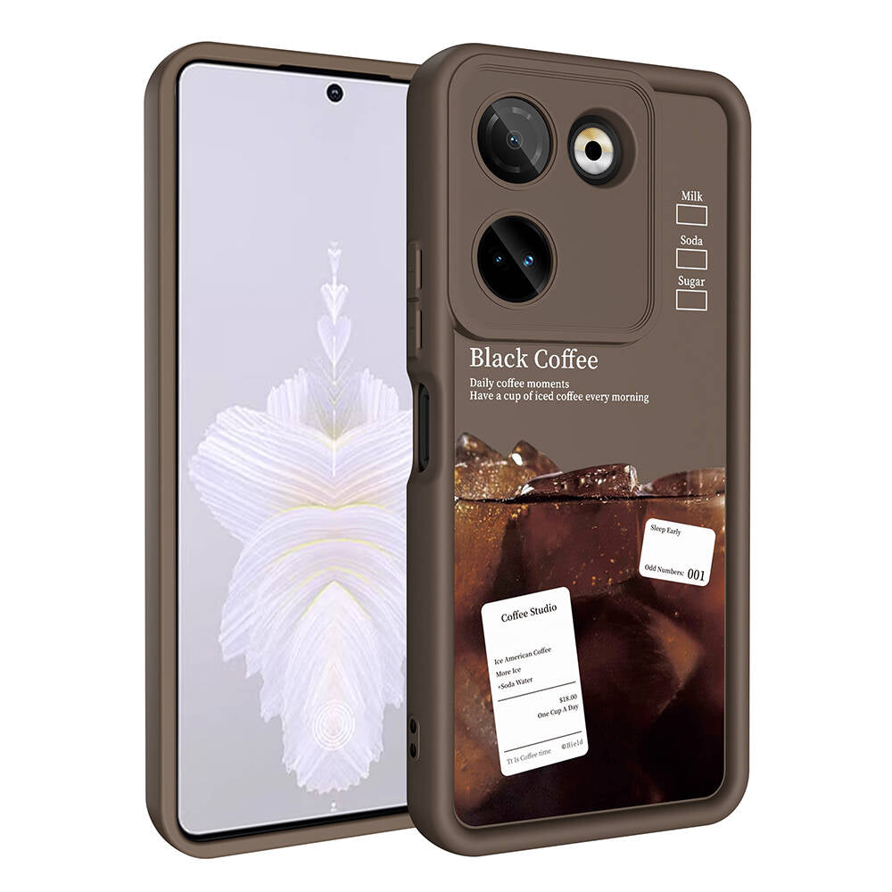 Tecno Camon 20 Pro 4G Kılıf Kamera Korumalı Baskılı Arka Yüzey Zore Klas Kapak Siyah