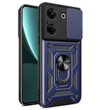 Tecno Camon 20 Pro 4G Kılıf Magnetik Standlı Kamera Korumalı Zore Sürgülü Vega Kapak Siyah