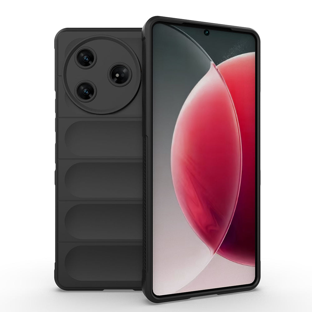 Tecno Camon 30 Pro 5G Kılıf Esnek TPU Oyuklu Arka Yüzey Tasarımlı Zore Etnik Silikon Kapak Siyah
