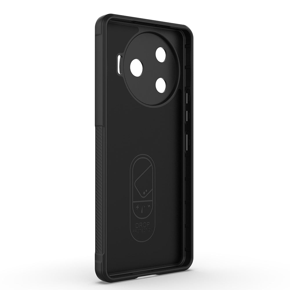 Tecno Camon 30 Pro 5G Kılıf Esnek TPU Oyuklu Arka Yüzey Tasarımlı Zore Etnik Silikon Kapak Siyah