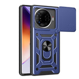 Tecno Camon 30 Pro 5G Kılıf Magnetik Standlı Kamera Korumalı Zore Sürgülü Vega Kapak Siyah