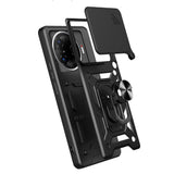 Tecno Camon 30 Pro 5G Kılıf Magnetik Standlı Kamera Korumalı Zore Sürgülü Vega Kapak Mavi